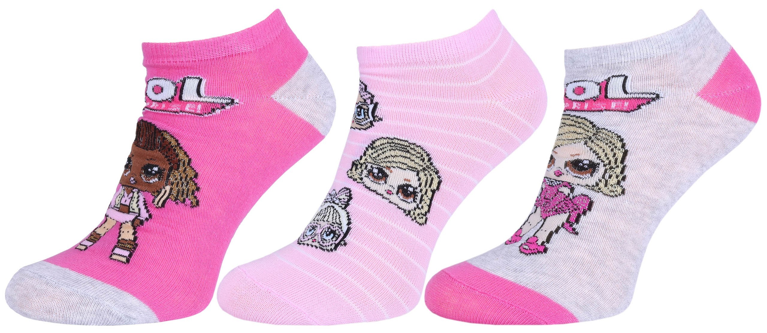 3x Różowo-szare skarpetki...