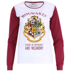 Biało-bordowa piżama w gwiazdki Harry Potter