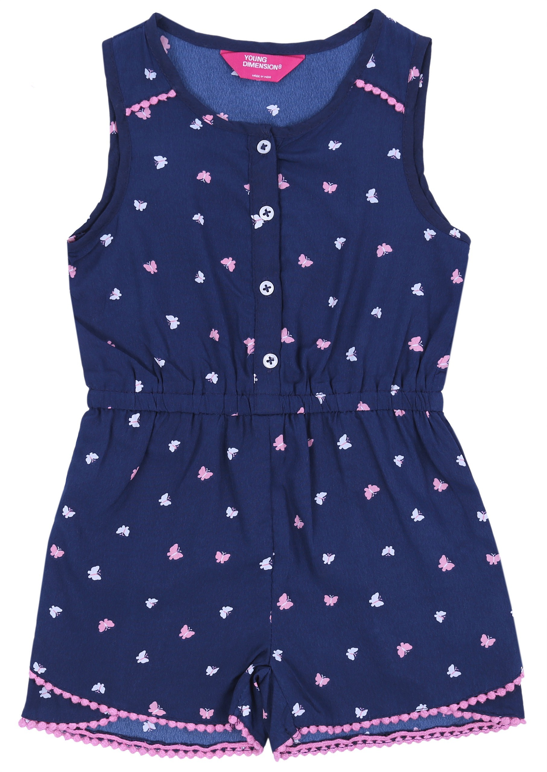 Granatowy kombinezon w motyle