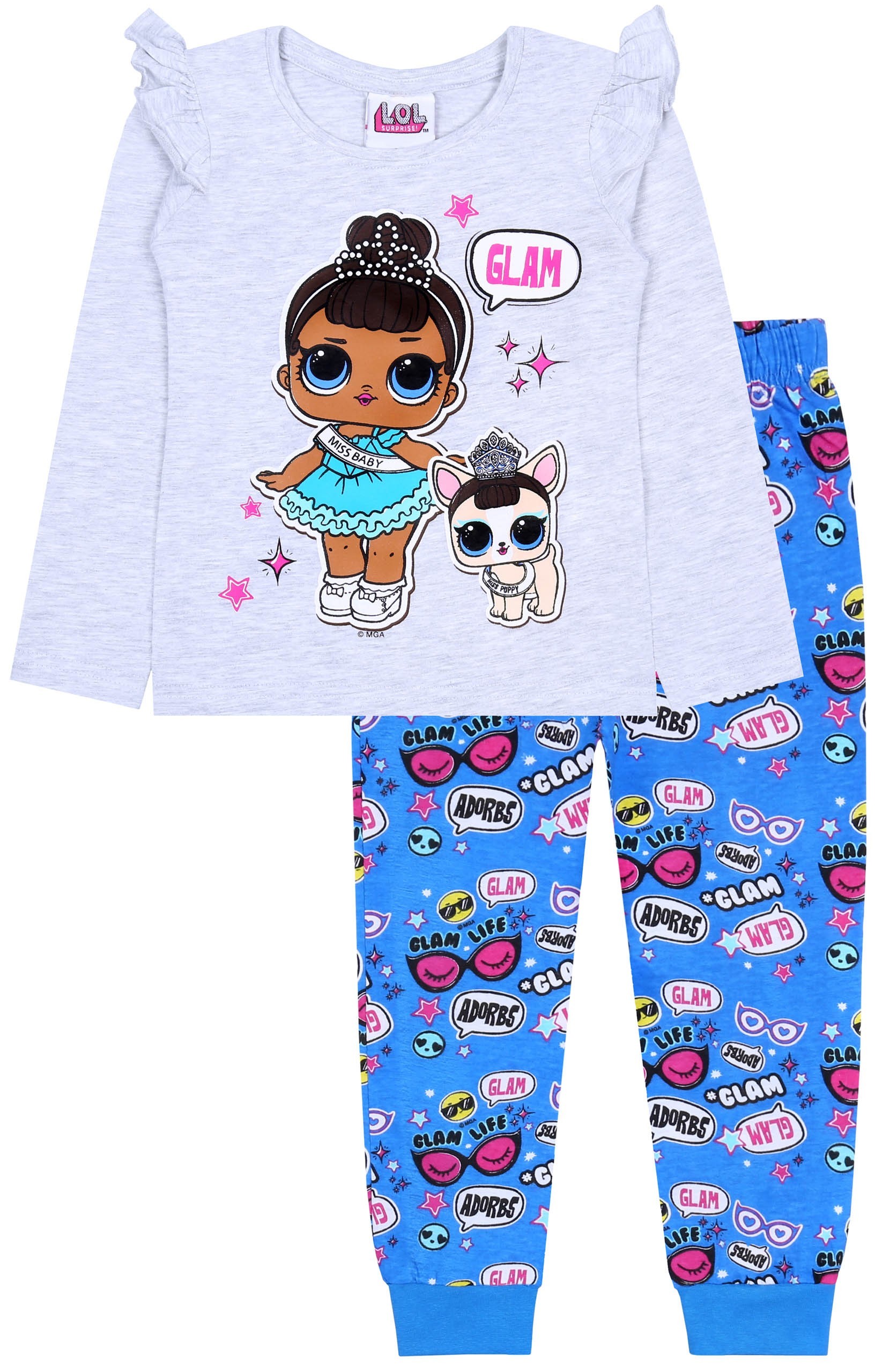 Niebiesko - szara piżama...