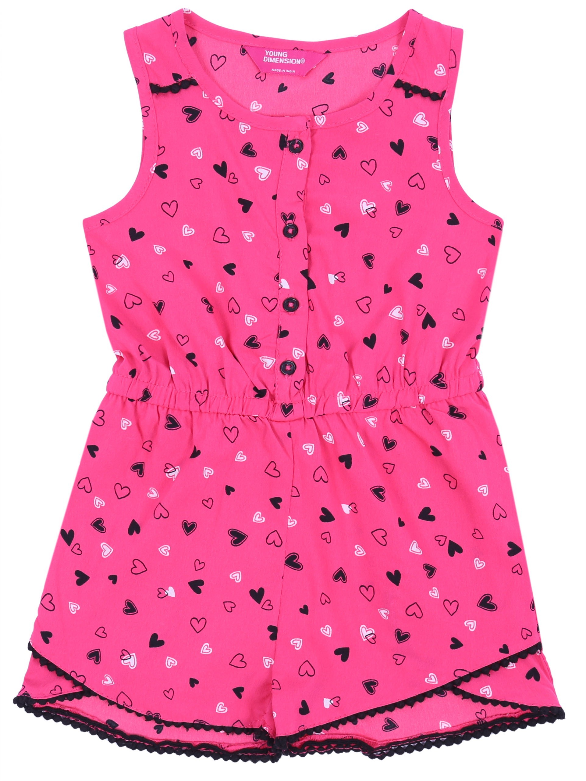 Różowy kombinezon w serduszka