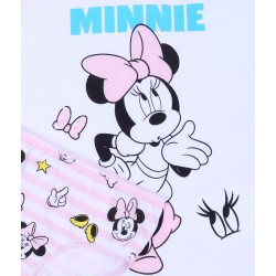 Biało-różowy, dziewczęcy komplet bielizny podkoszulka + majtki Myszka Minnie DISNEY