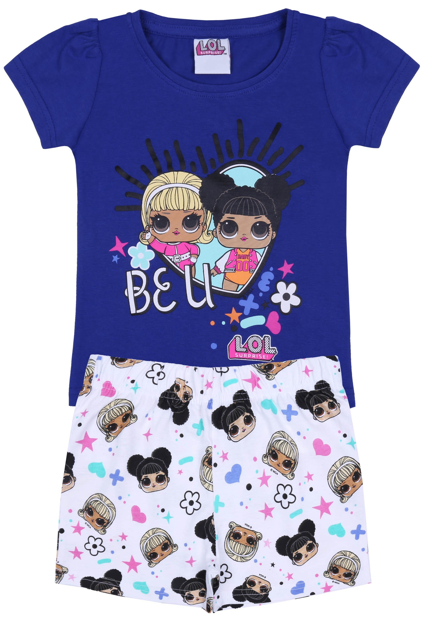 Granatowo-biała piżama na...