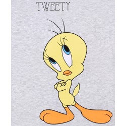 Zwariowane Melodie Tweety szaro-żółta piżama dziewczęca na krótki rękaw, letnia piżama