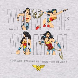 Wonder Woman Letnia piżama dziewczęca, szaro-czarna piżama na krótki rękaw