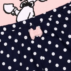 Snoopy Fistaszki Różowo-granatowa piżama dziewczęca, piżama na krótki rękaw