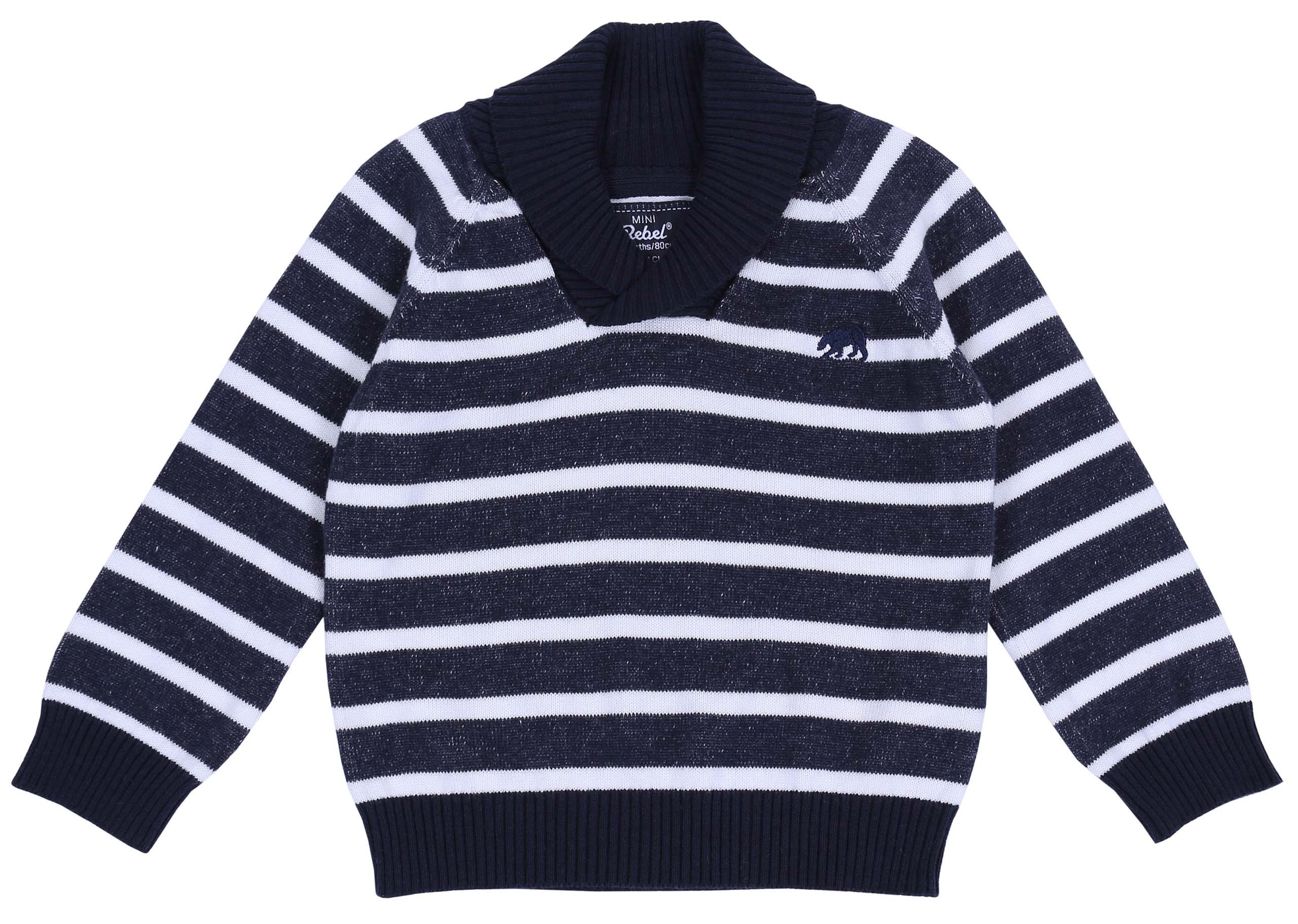 Granatowo-biały sweterek