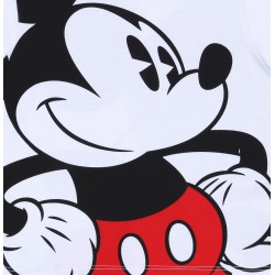 Biała, chłopięca koszulka / t-shirt z dłuższym tyłem Myszka Mickey DISNEY