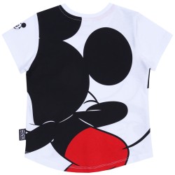 Biała, chłopięca koszulka / t-shirt z dłuższym tyłem Myszka Mickey DISNEY