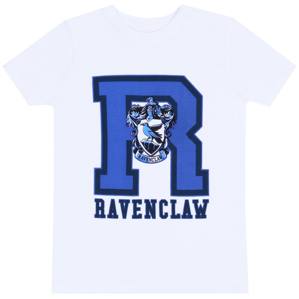 Biały t-shirt/koszulka z niebieskim nadrukiem RAVENCLAW Harry Potter