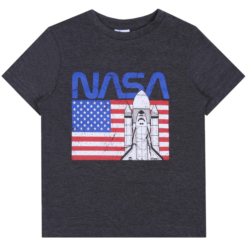 Ciemnoszary, chłopięcy t-shirt NASA