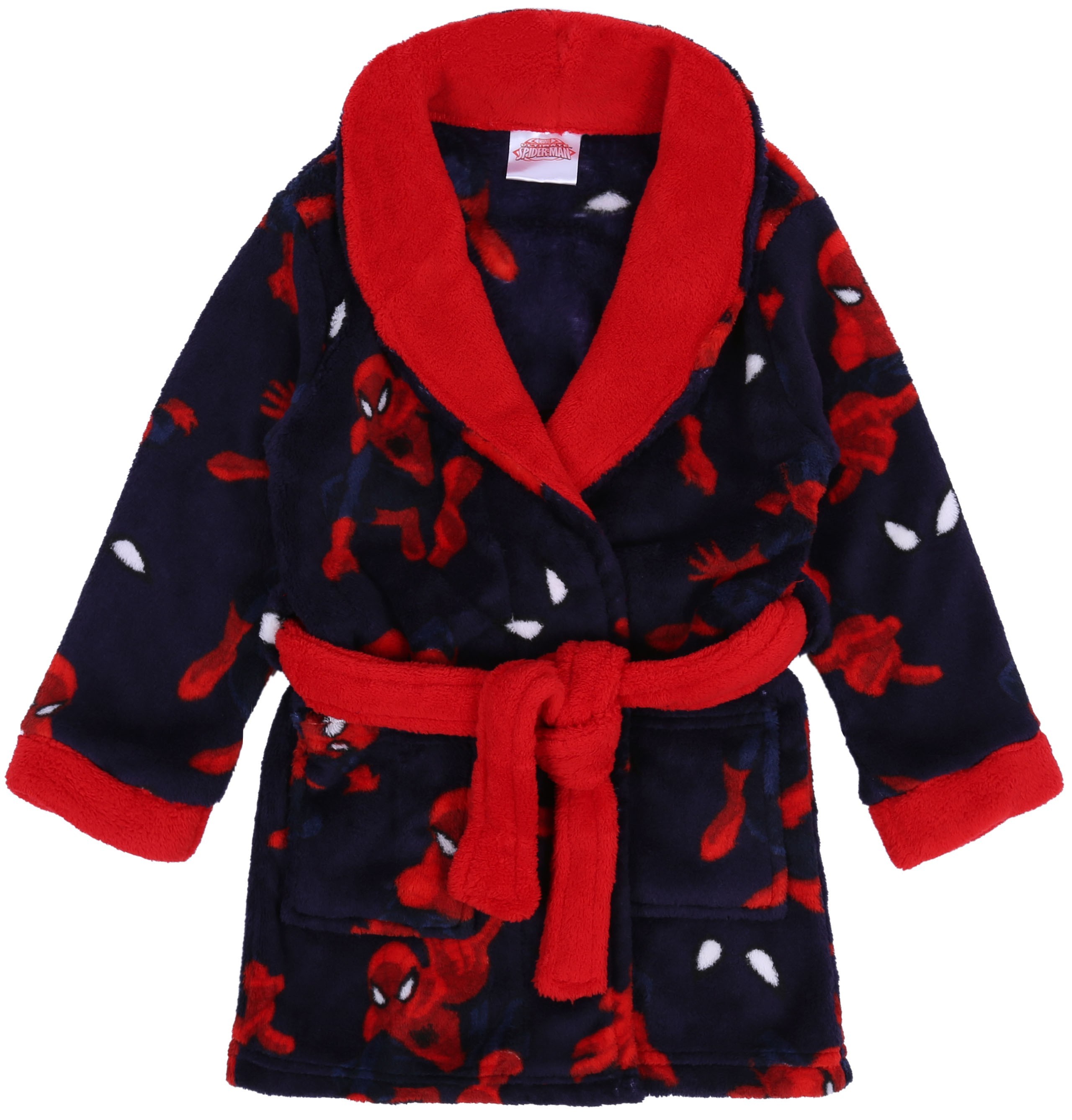 Granatowo-czerwony szlafrok...