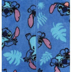 Stitch Disney Niebieska, polarowa piżama jednoczęściowa, dziecięce onesie z kapturem, OEKO-TEX