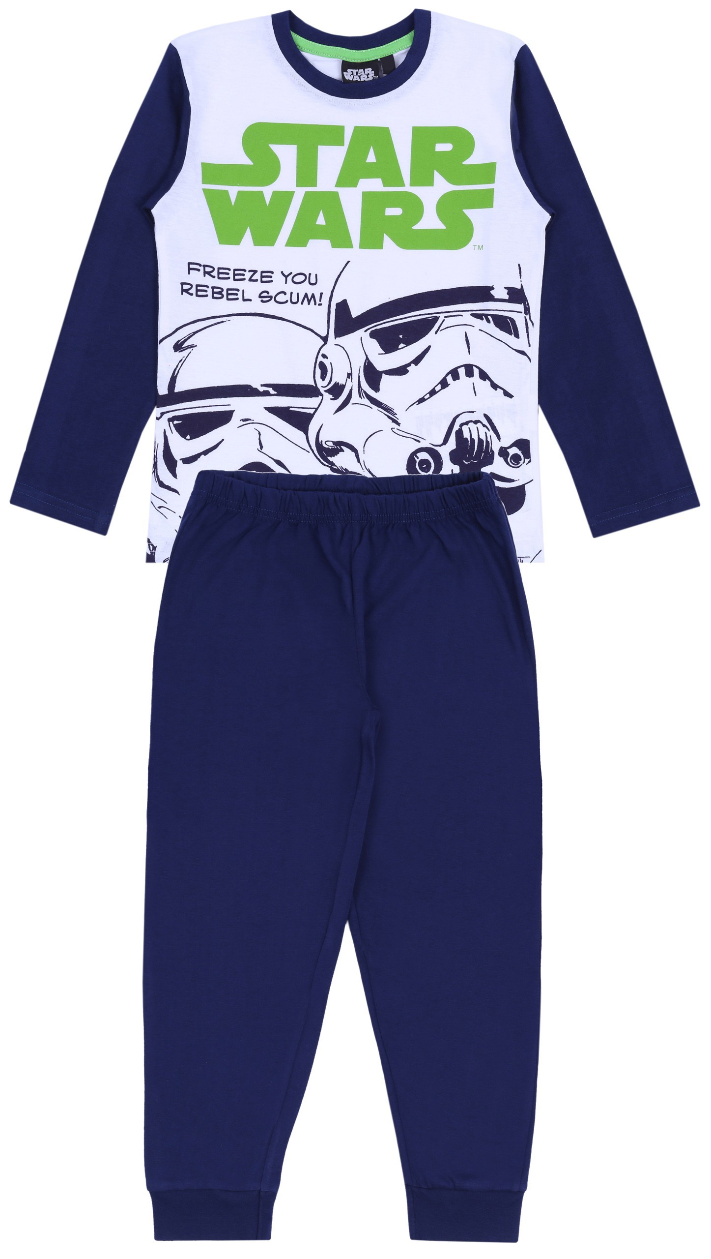 Biało-granatowa piżama Star...