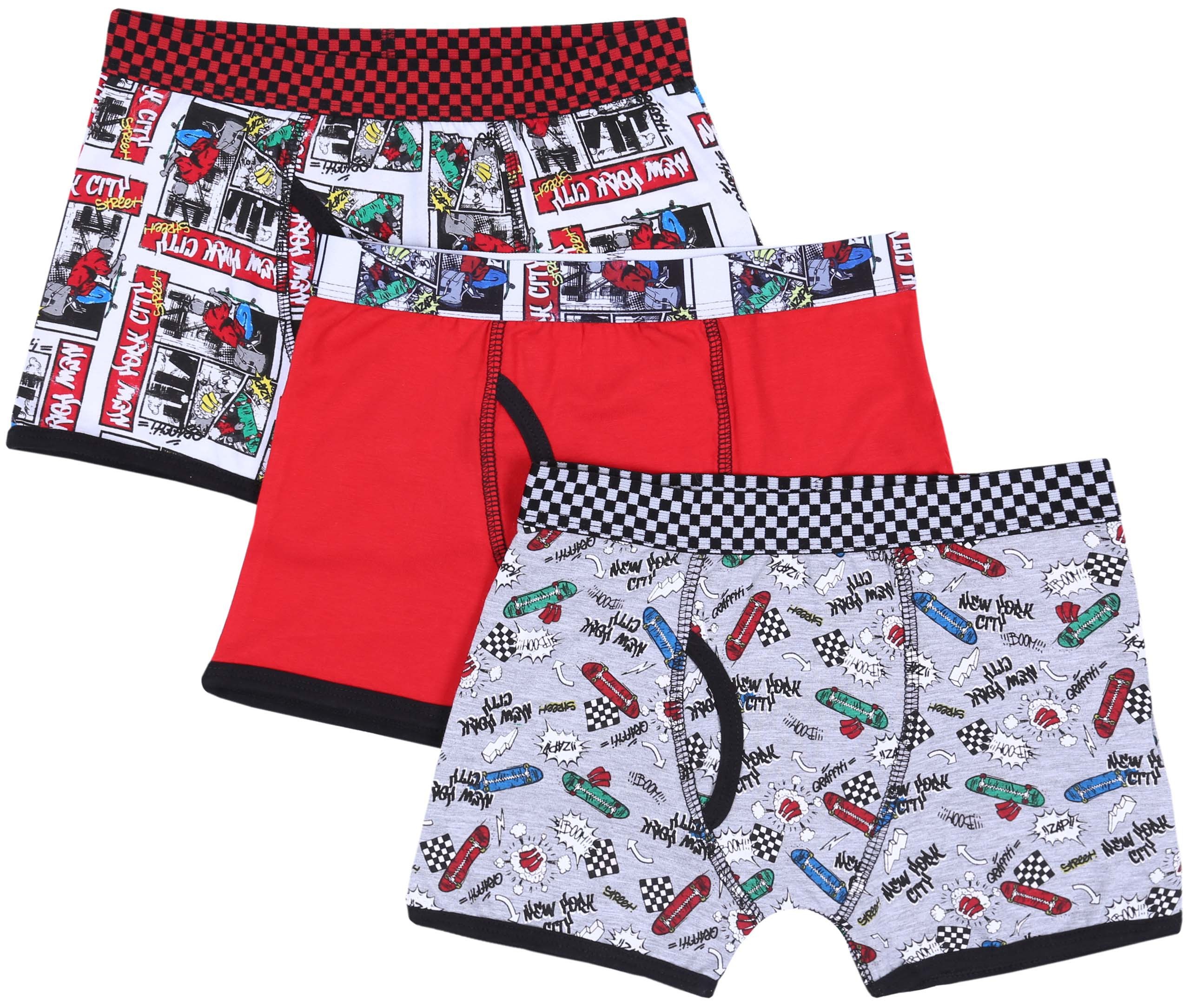 3x Szaro-czerwone bokserki...