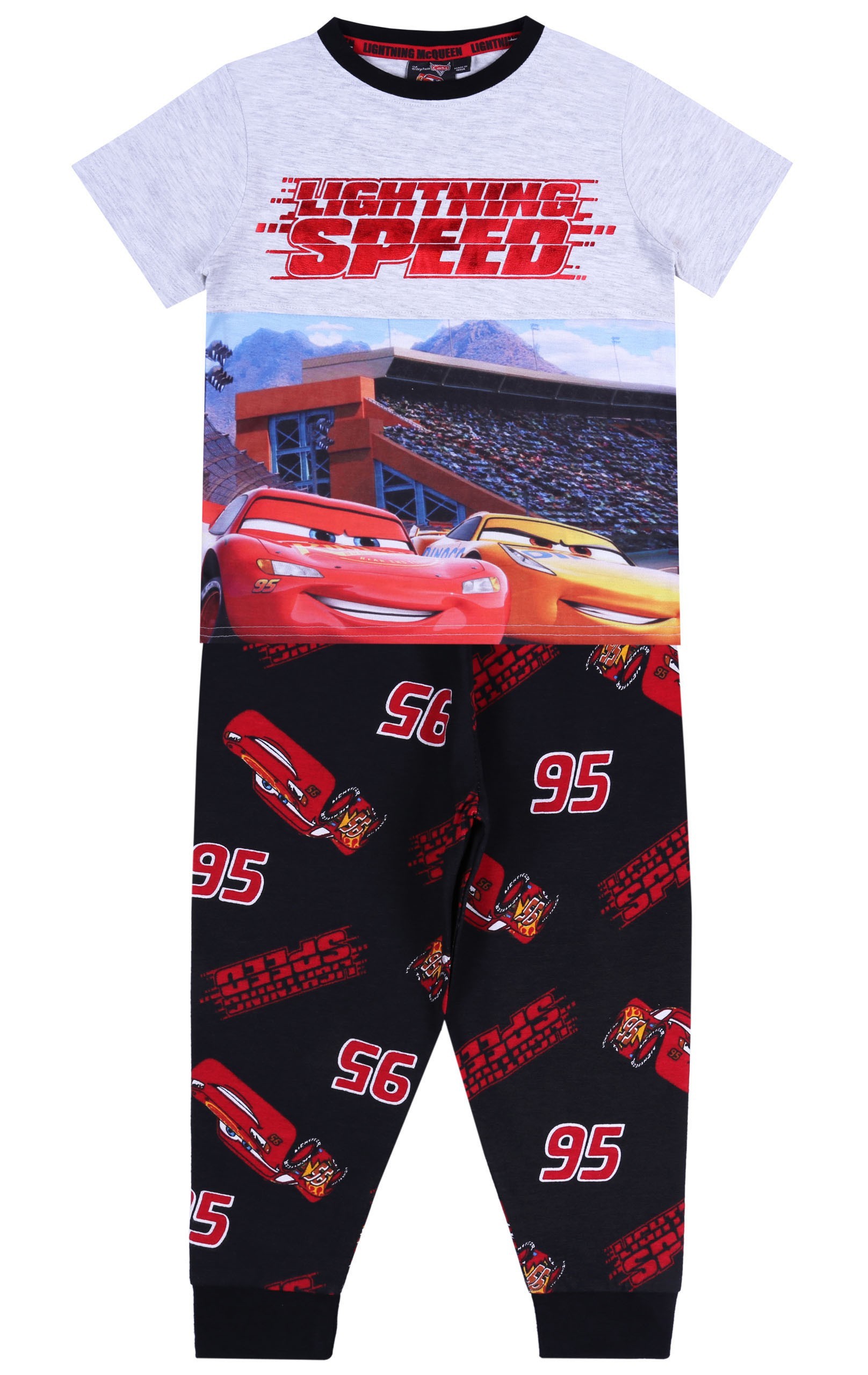 Szaro-czarna piżama Auta...