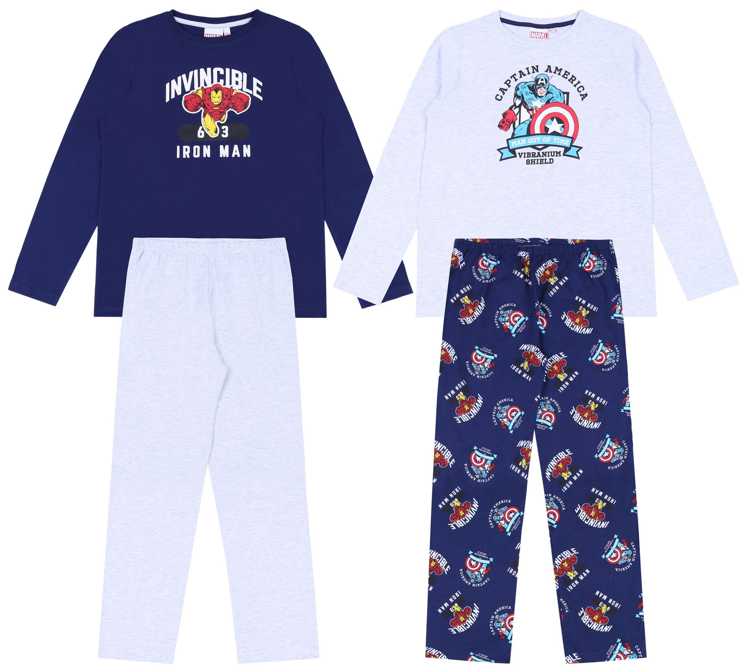 2x Szaro-granatowa piżama...