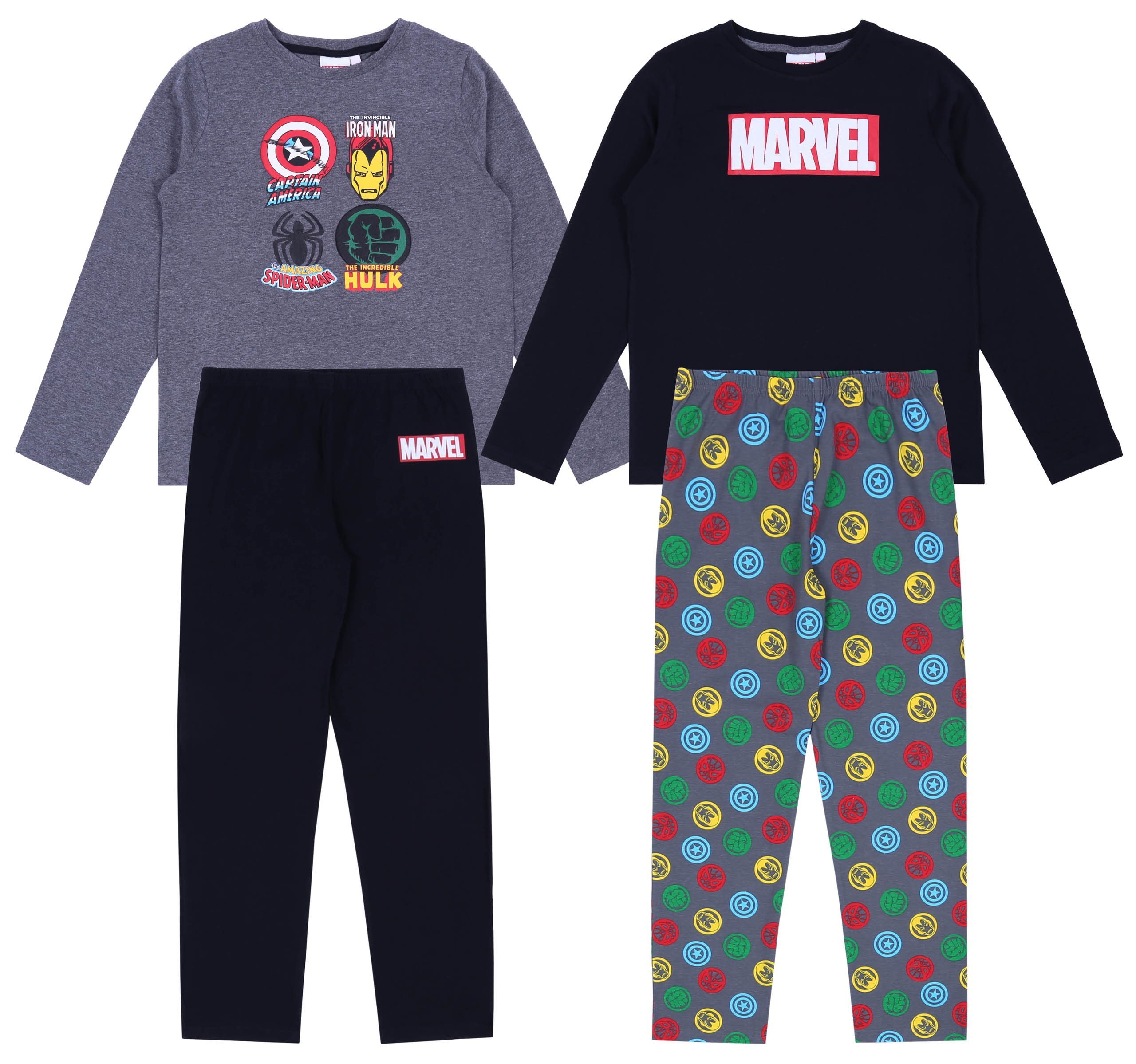 2x Szaro-czarna piżama MARVEL