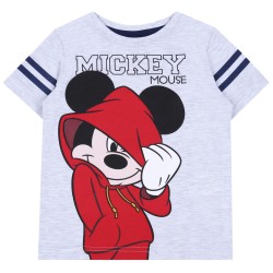 Szaro-granatowa, chłopięca piżama z krótkim rękawkiem Myszka Mickey