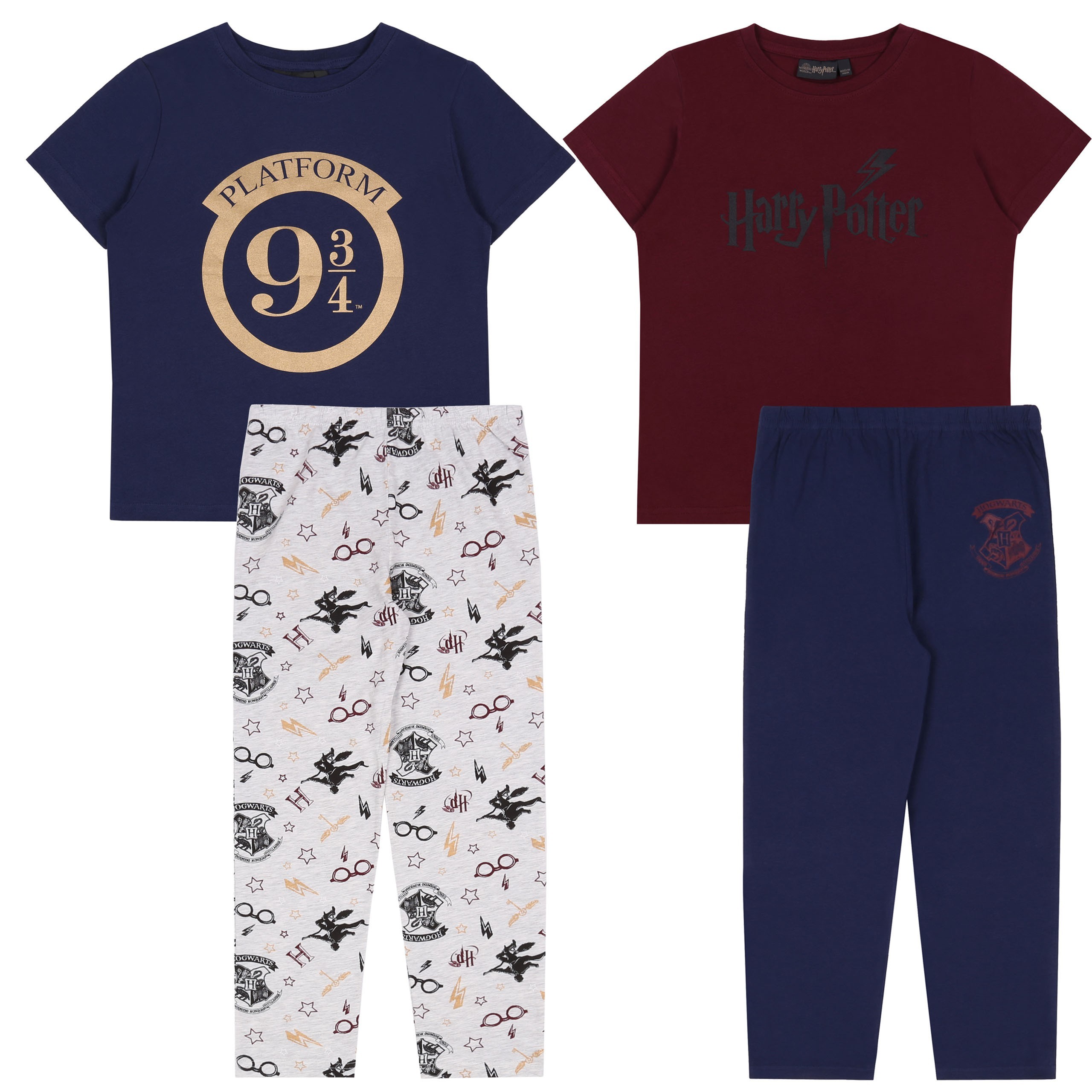 2x Granatowo-bordowa piżama...