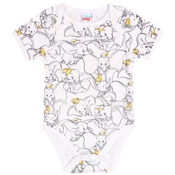 DISNEY Dumbo body na krótki rękaw biało-beżowe, bawełniane - 2pack