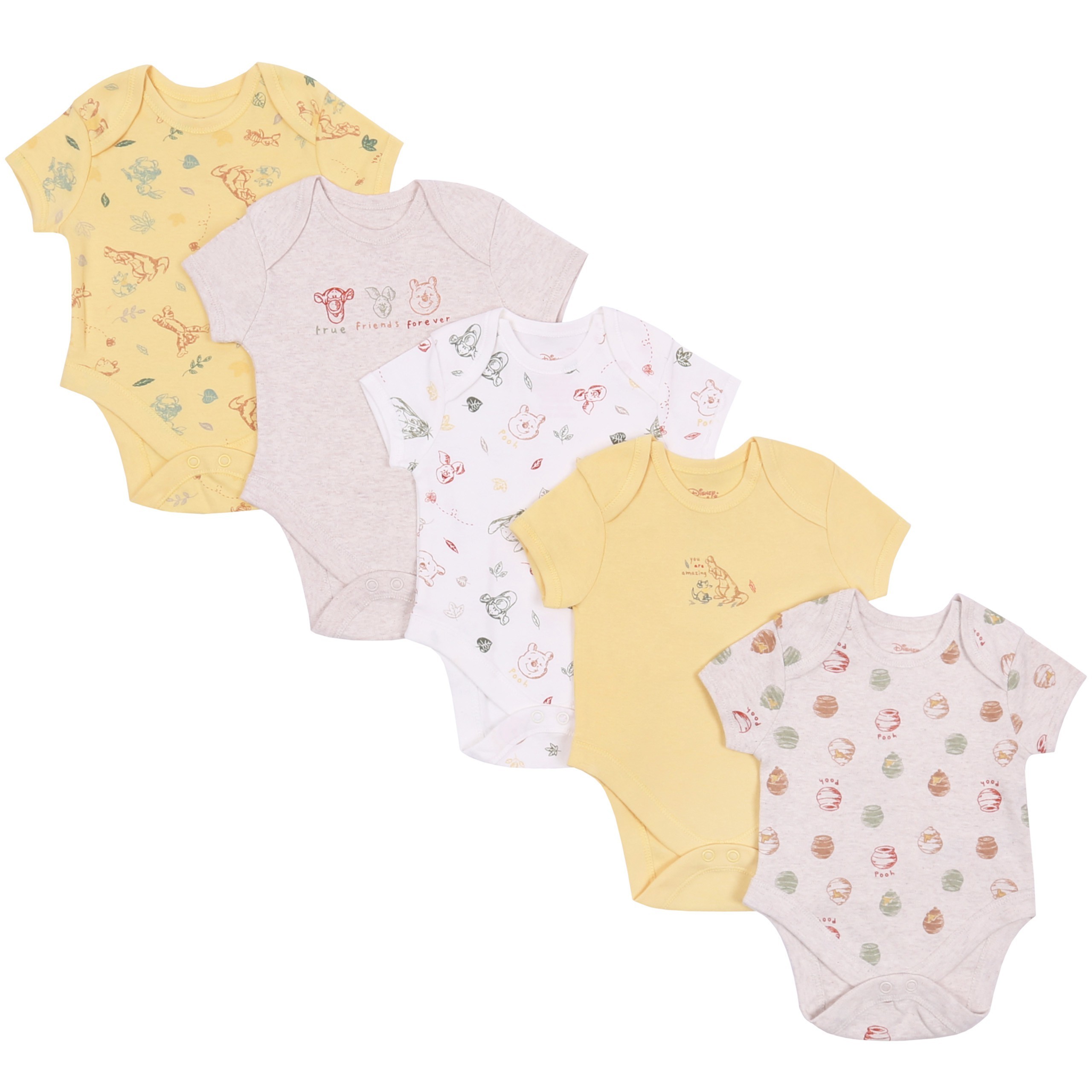 5x Żółto-beżowe body na...