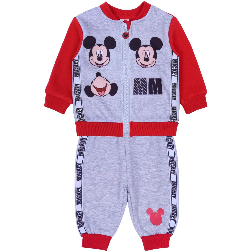 Czerwono-szary, niemowlęcy dres MICKEY Disney