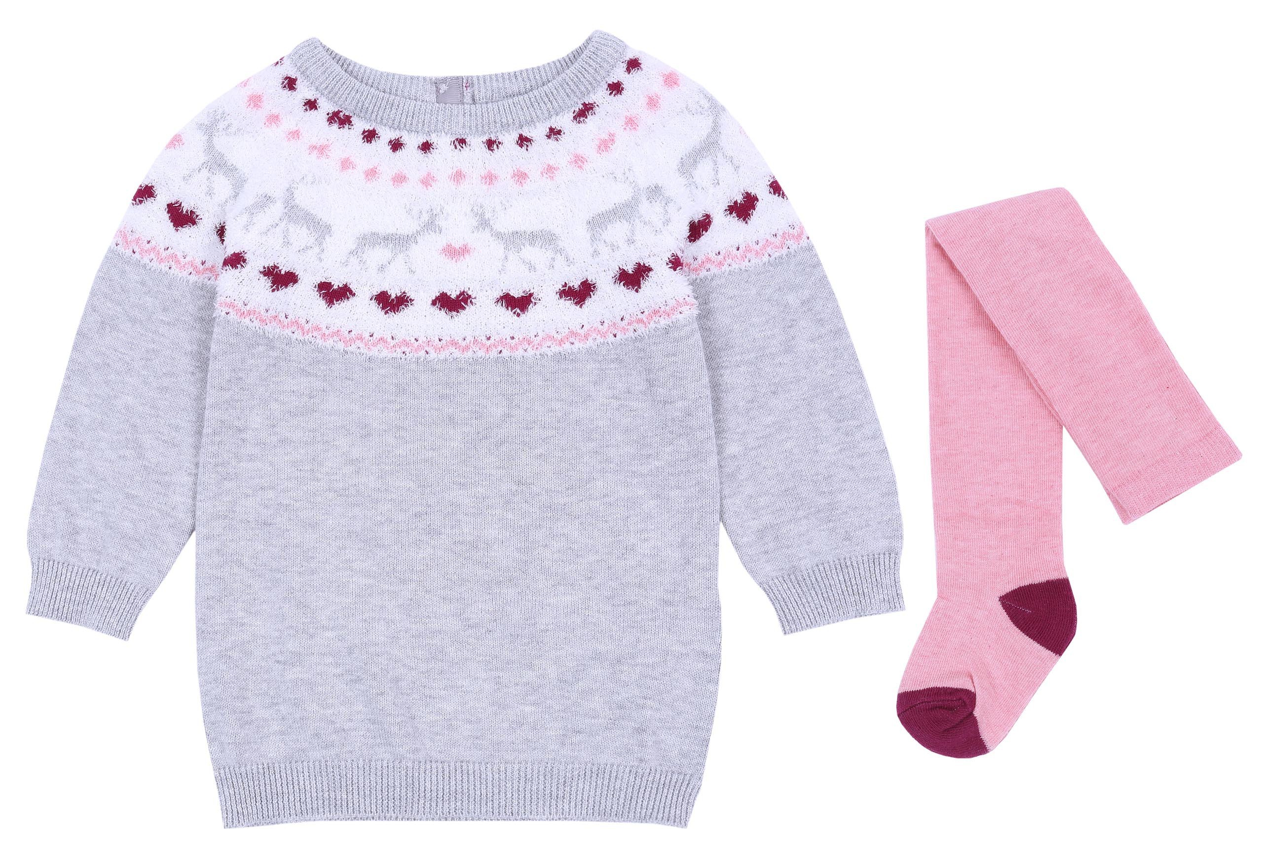 Szary sweterek+rajstopy