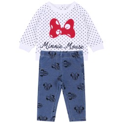 Kremowa bluza w kropki+getry MINNIE Disney