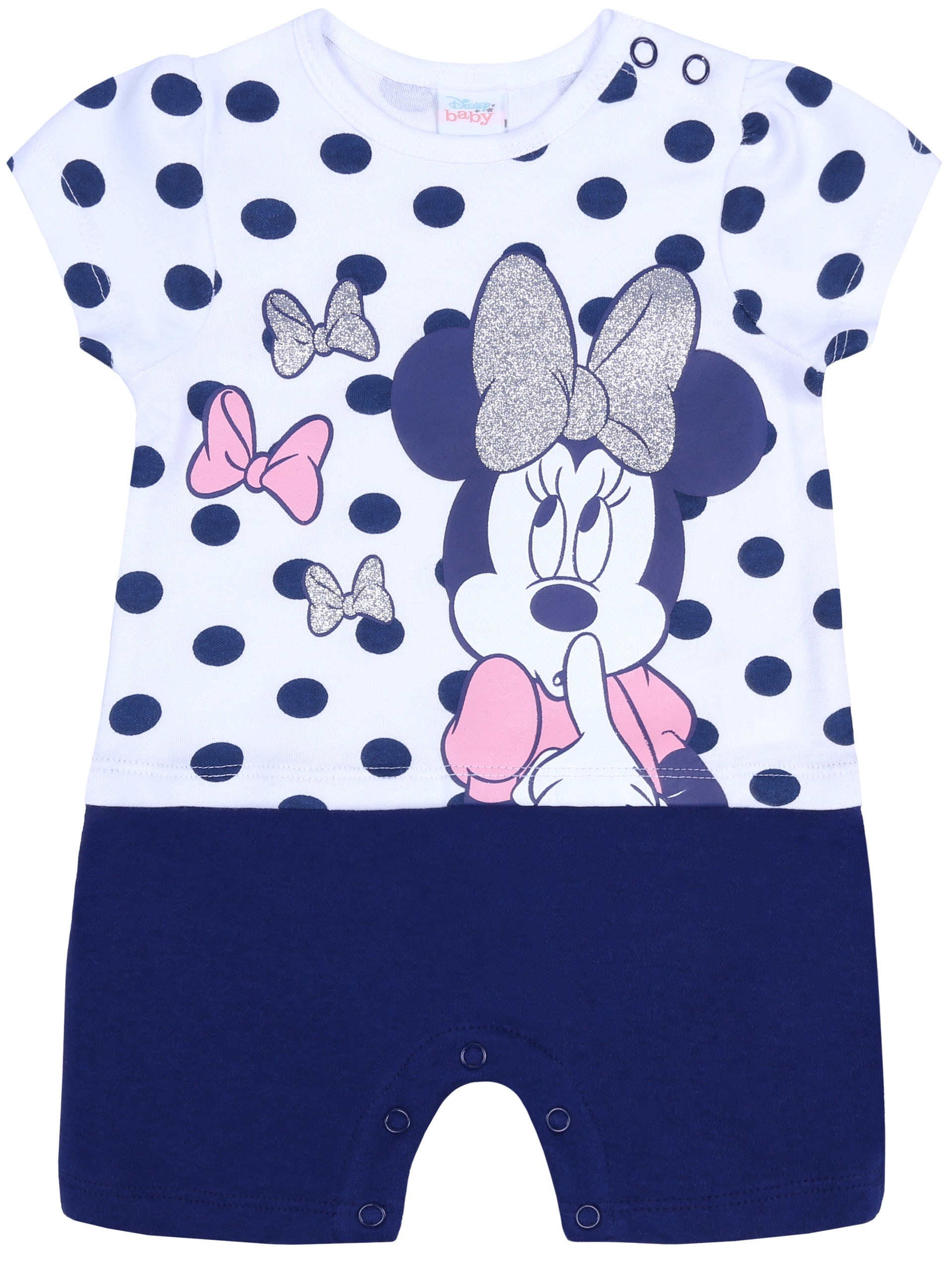 Biało-granatowy rampers w...