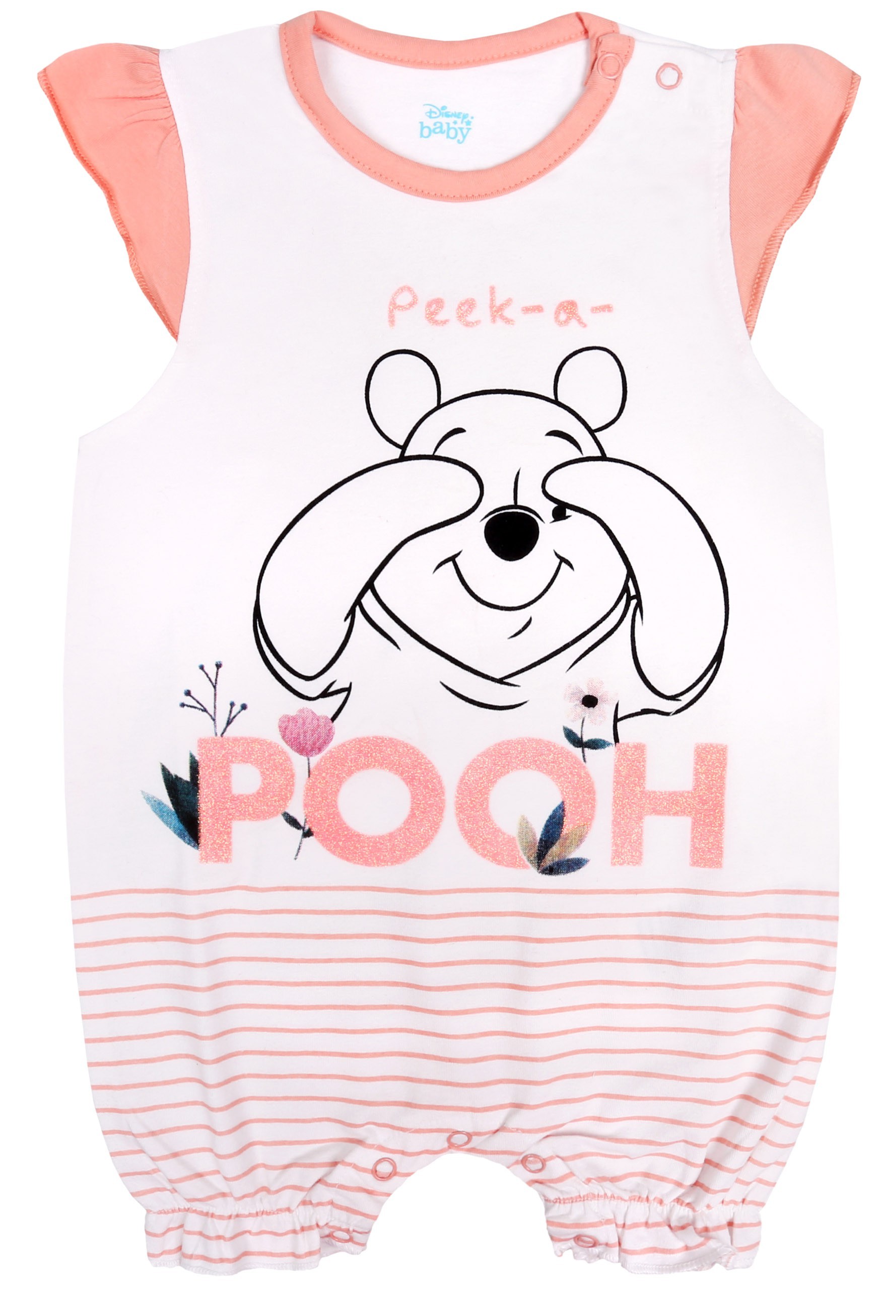 Biały, niemowlęcy rampers z...