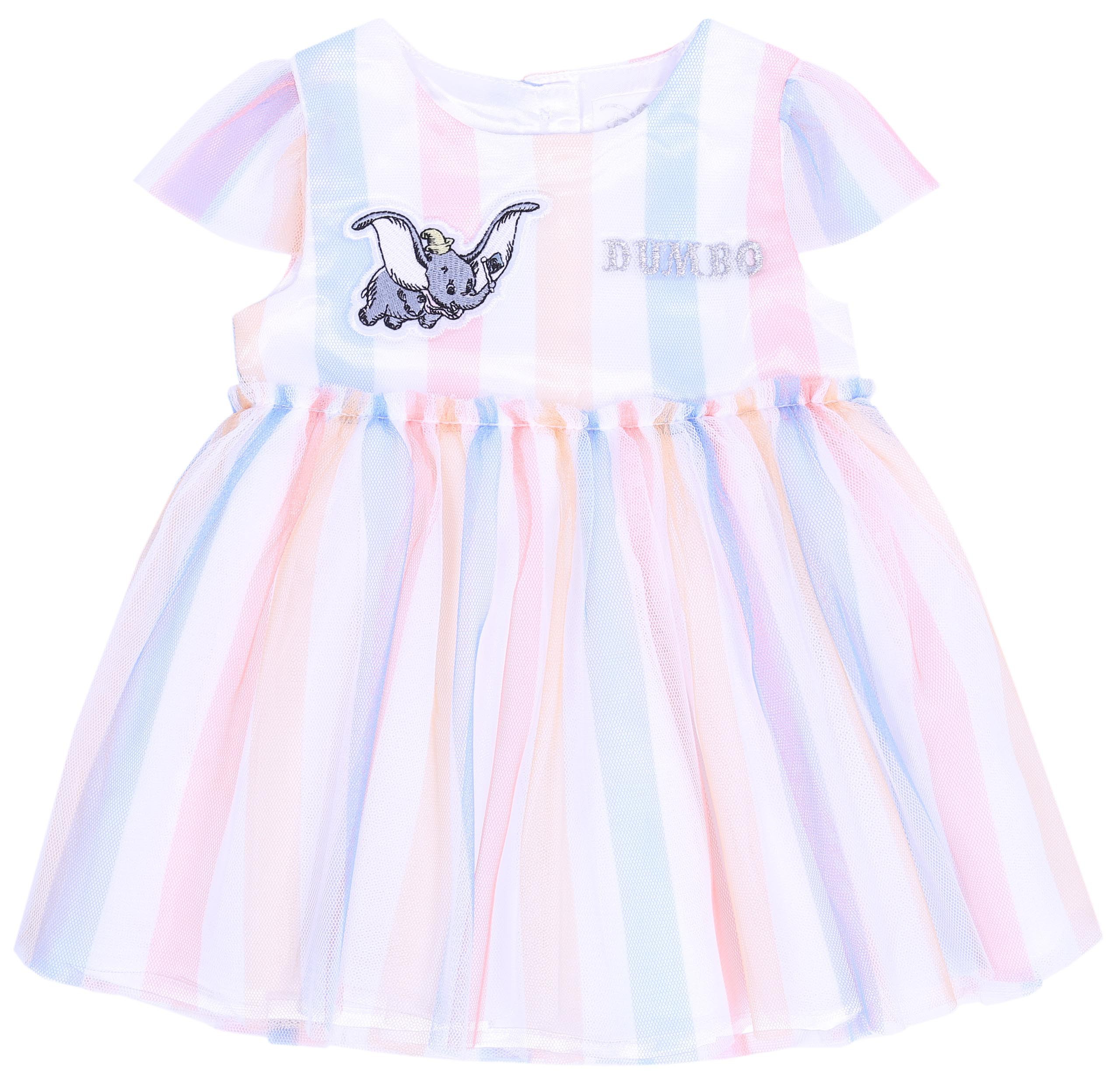 Tiulowa sukienka w paski...