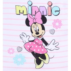 Różowa tunika niemowlęca w paski + spodenki z kokardką Myszka Minnie Disney