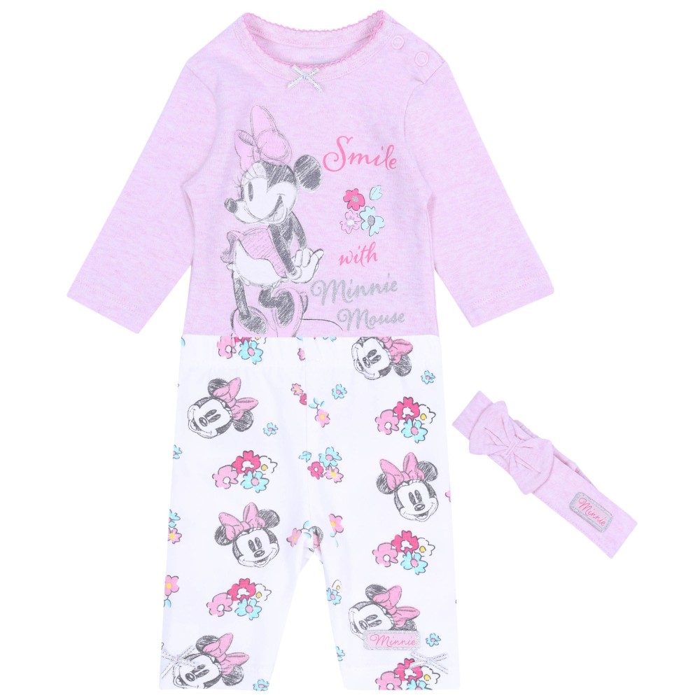 Różowe body + getry + opaska Minnie DISNEY