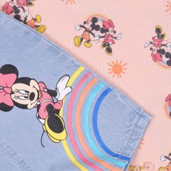 Niemowlęce, jeansowe ogrodniczki + koszulka Myszka Minnie DISNEY