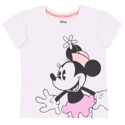 Biało-morelowy, letni komplet niemowlęcy Myszka Minnie DISNEY, OEKO-TEX