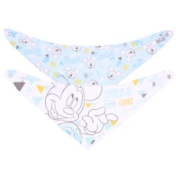 2x Błękitno-biały śliniak/apaszka Mickey Disney LULABI