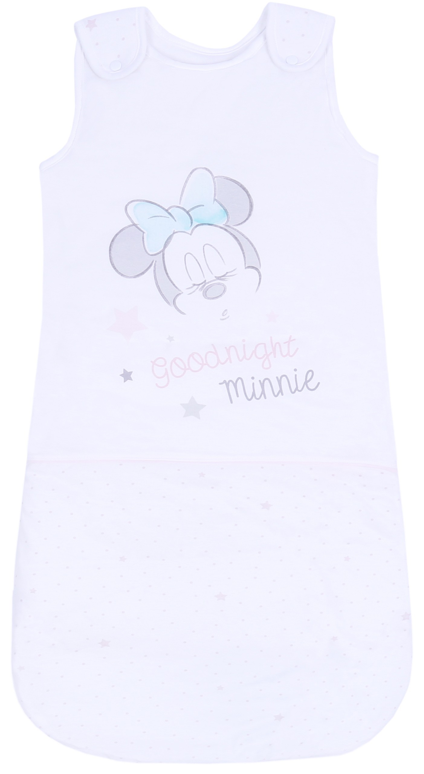 Biały śpiworek w różowe...