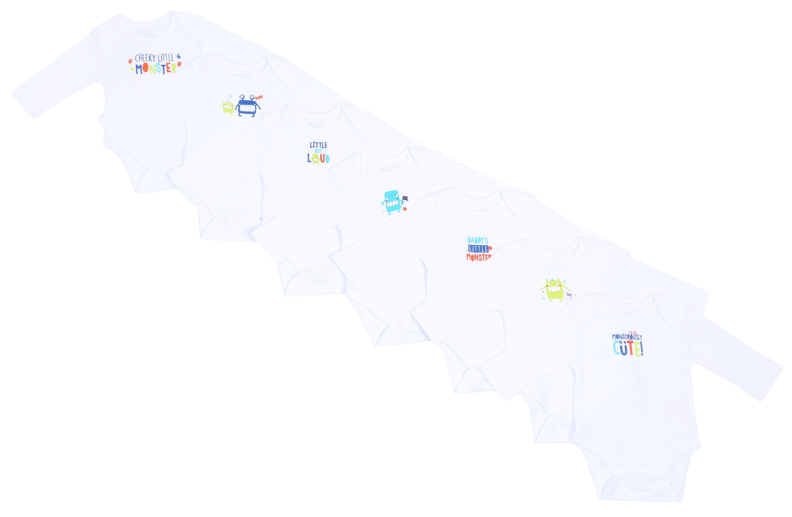 7 x Białe body w potworki