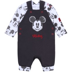 Szare ogrodniczki + body Myszka Mickey DISNEY