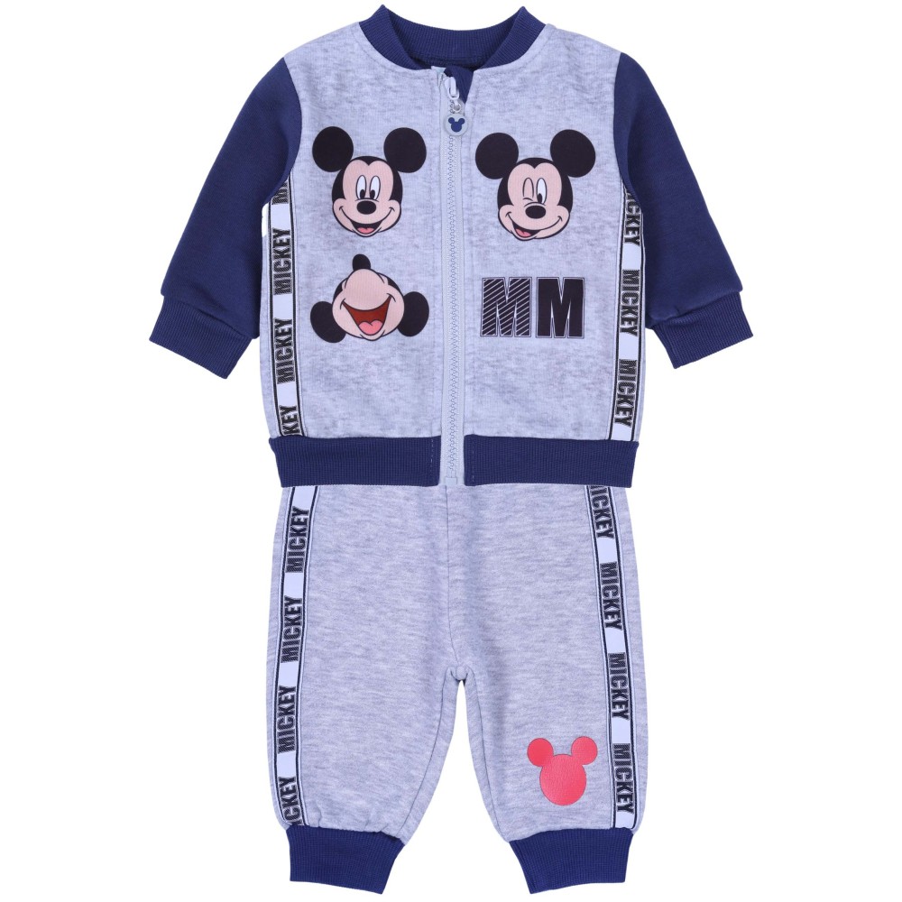 Szaro-granatowy dres niemowlęcy z lampsami Mickey Disney