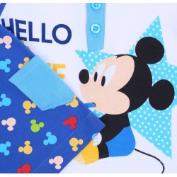 Biało-niebieski, letni komplet niemowlęcy: koszulka polo+spodenki Myszka Mickey Disney