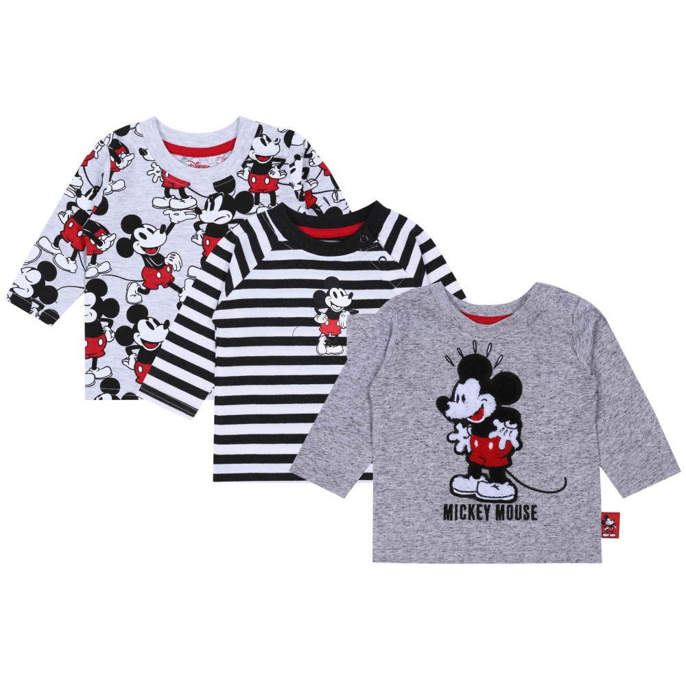 3x Szaro-czarna bluzka Myszka Mickey DISNEY