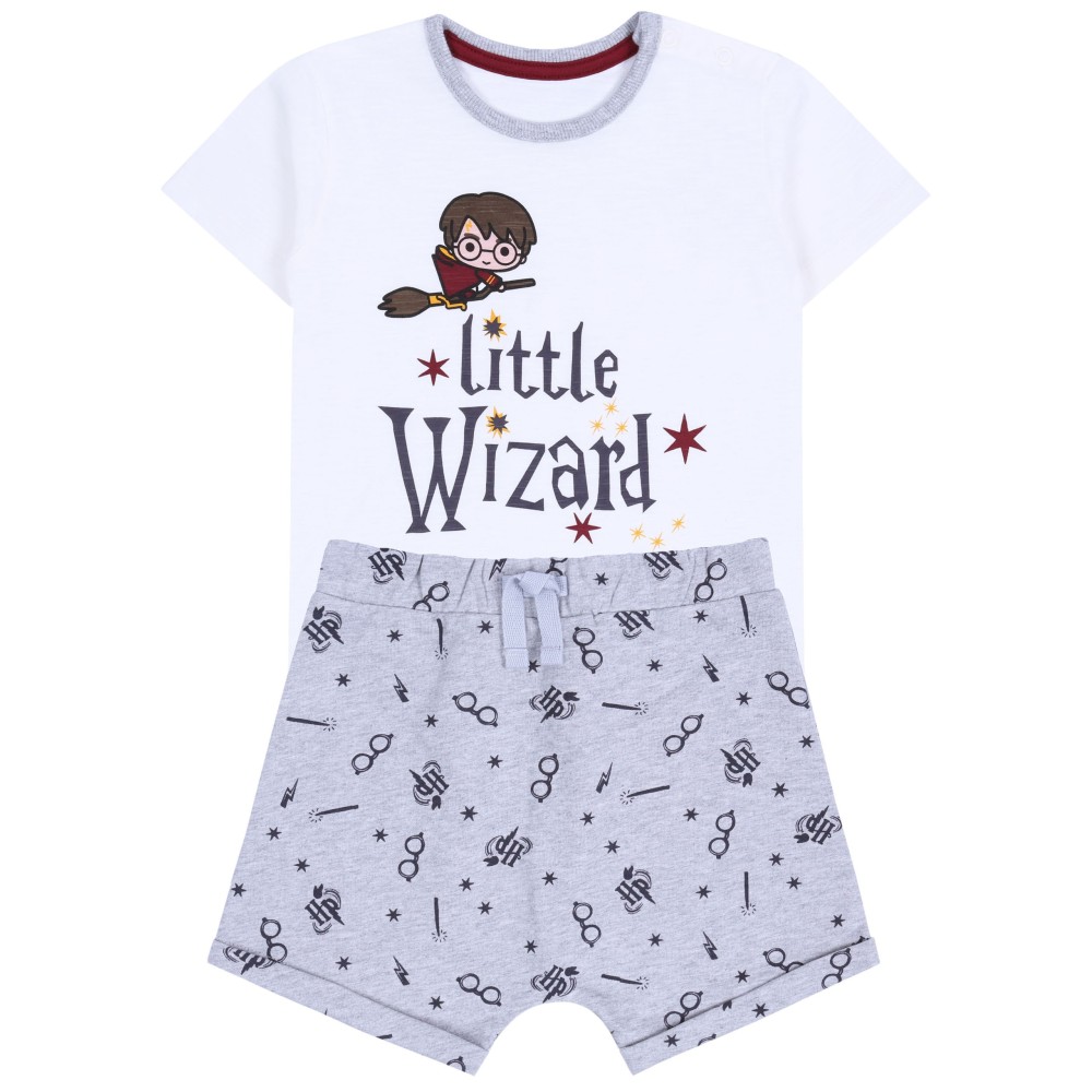 Dziecięcy zestaw letni T-shirt + krótkie spodenki LITTLE WIZARD Harry Potter