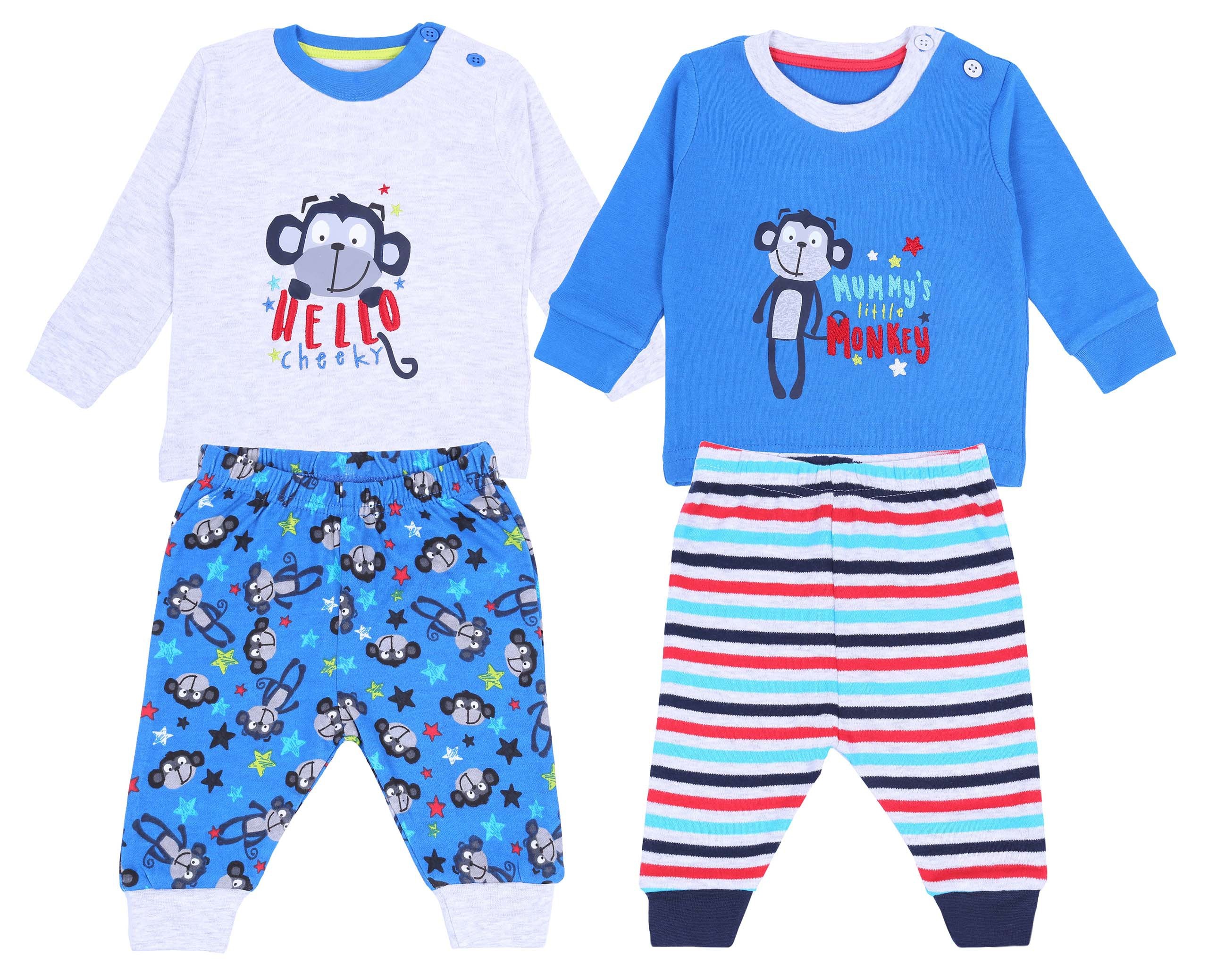 2 x Niebieska piżama w małpki