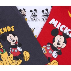 3x Szaro-biało-czerwone koszulki Myszka Mickey DISNEY