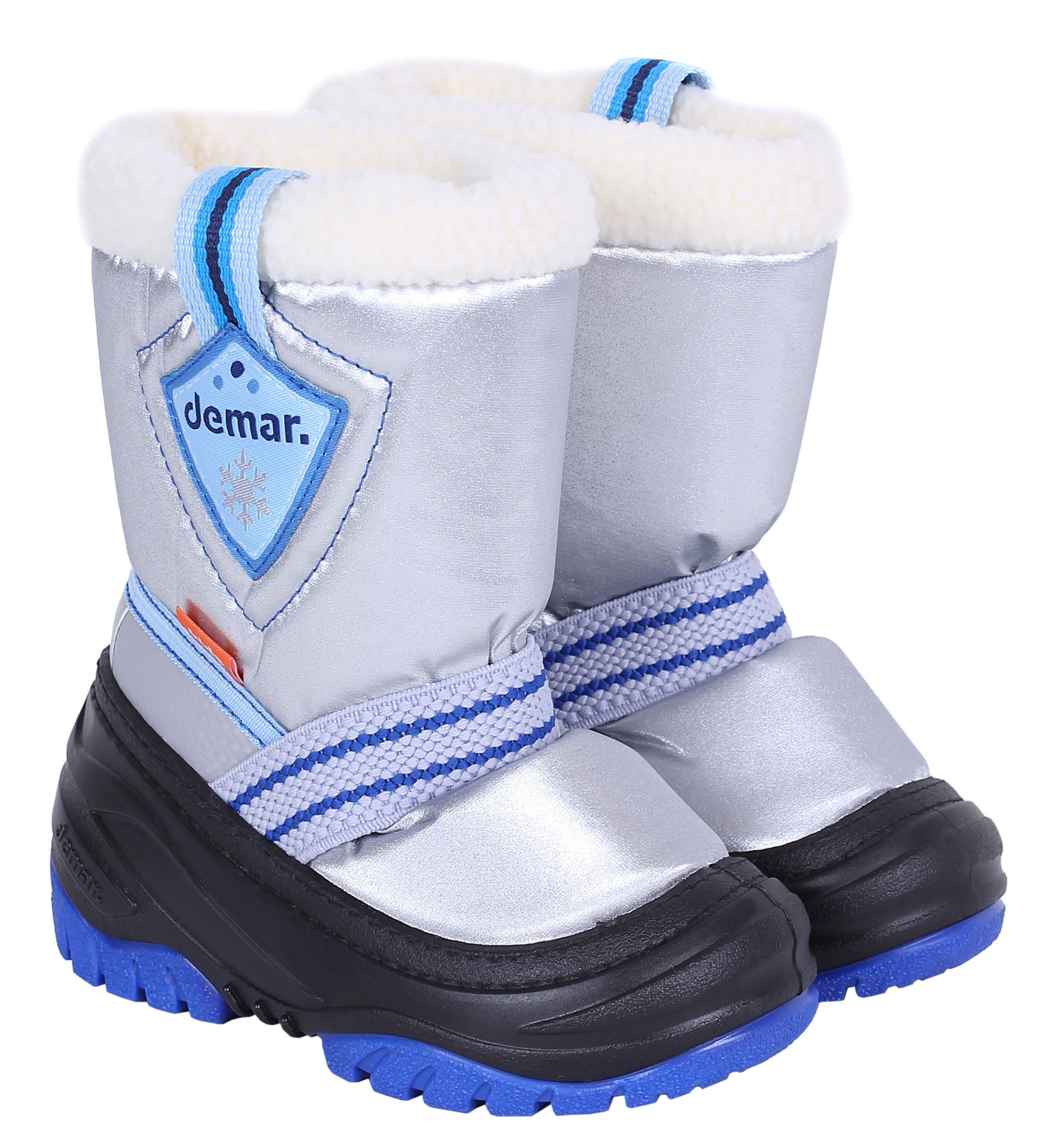 Srebrne, ocieplane kozaczki...