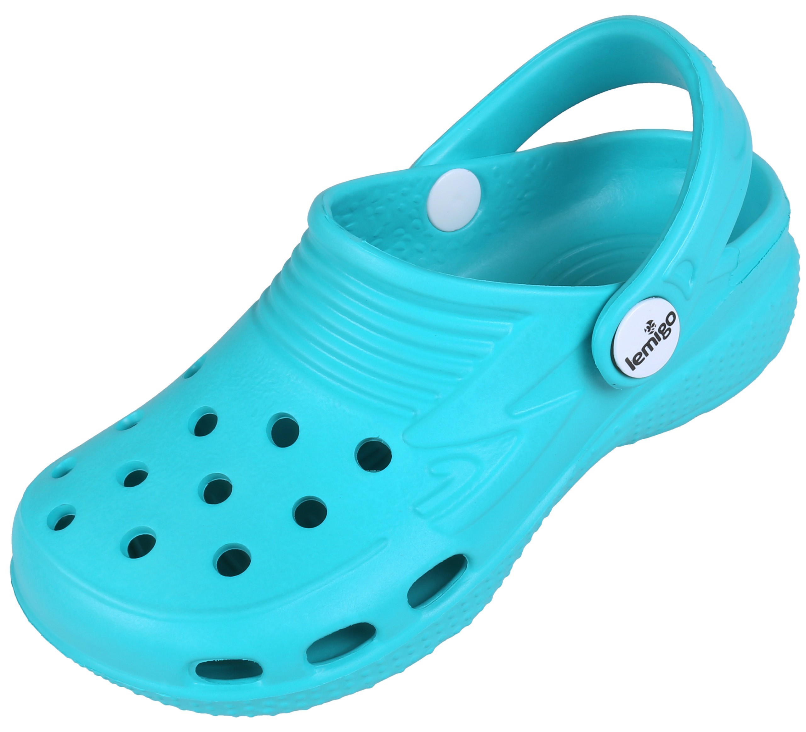 Turkusowe, dziecięce klapki...