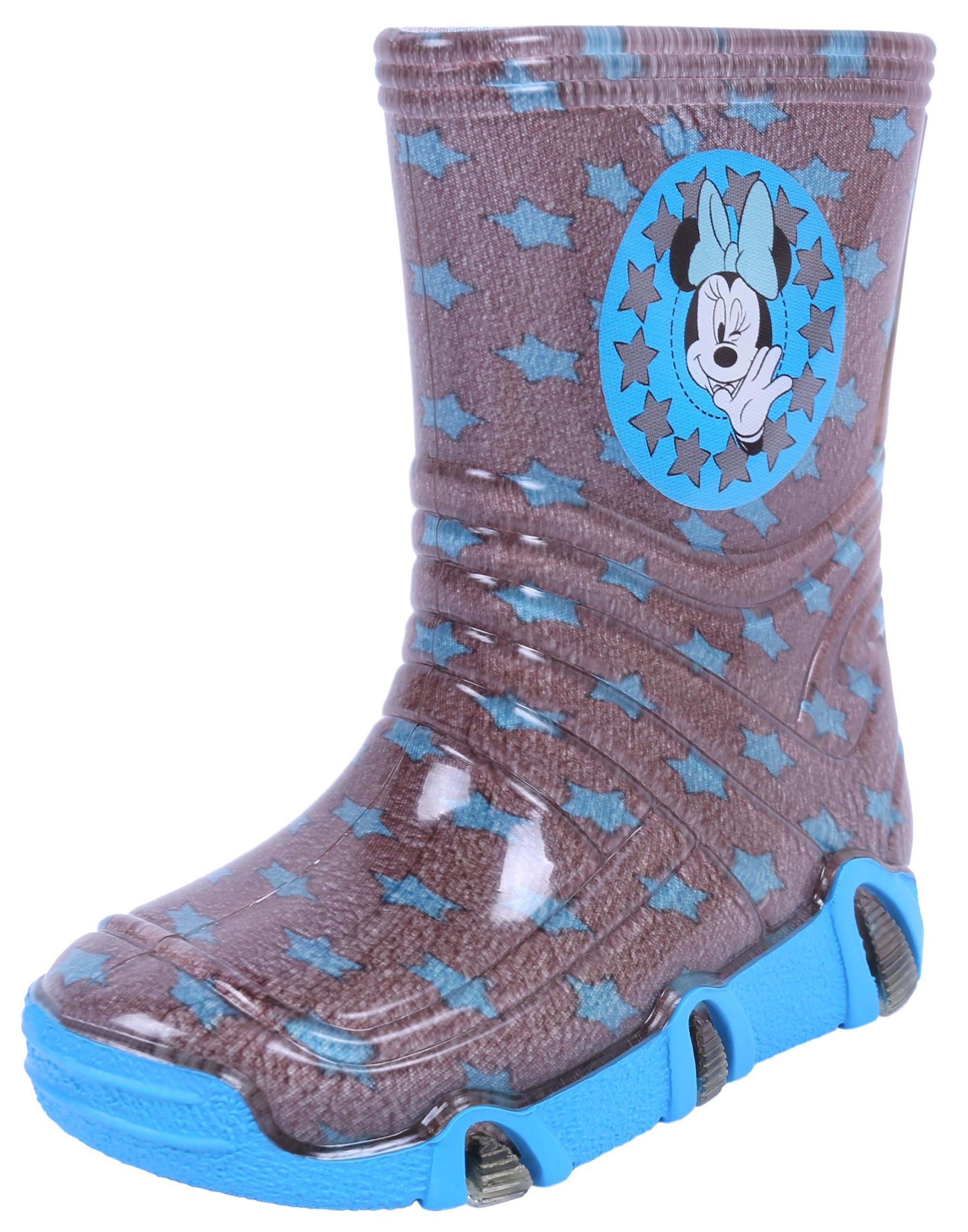 Brązowo-niebieskie kalosze...