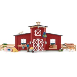 Schleich Farm World - Duża stodoła ze zwierzętami i akcesoriami, zestaw figurek 3+